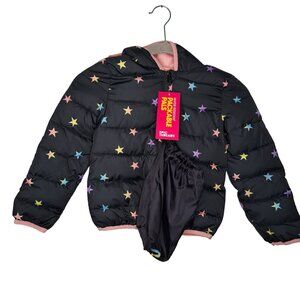 NEW Epic Threads Packable Puffer Jacket Navy Blue Stars Size 6